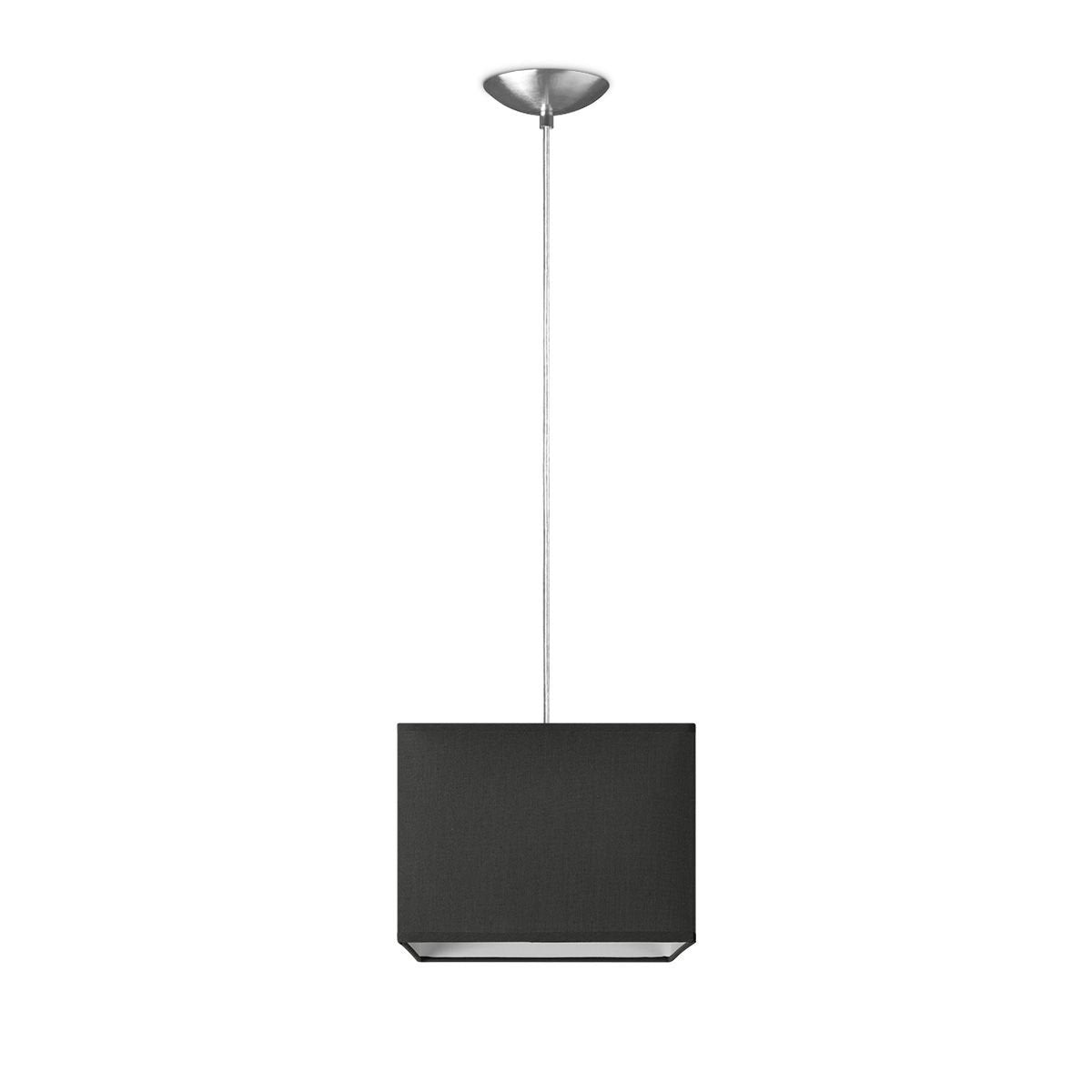 Block pendant lamp with lampshade, E27, anthracite, 20cm