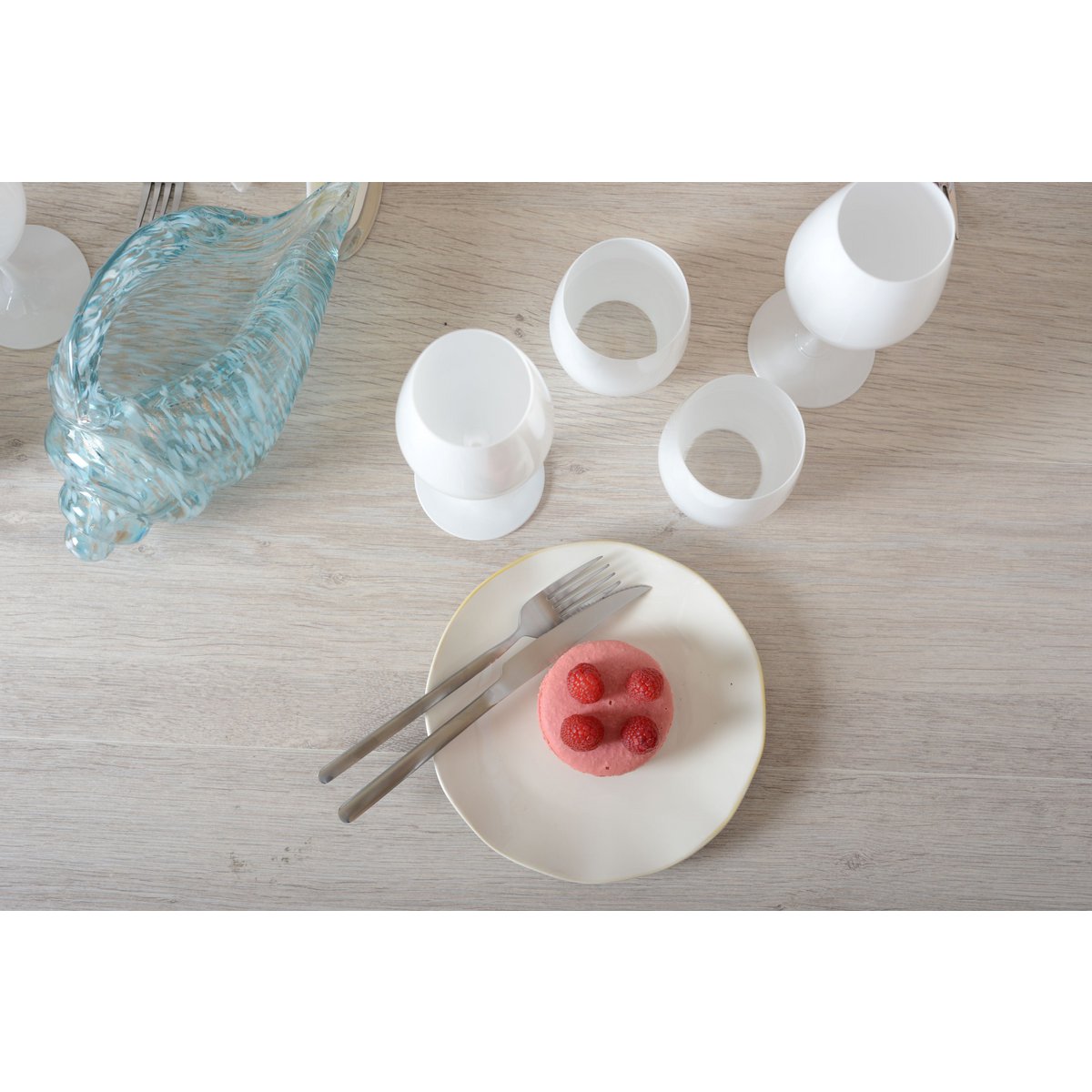 Aulica Dessertbord Rosa Wit – Ø20 cm – Porselein |woon-meubel.nl