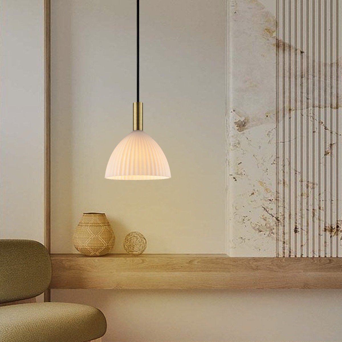 Hanging lamp Credo - Brass - 18x18x125cm