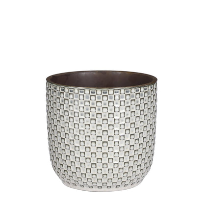 Daan Bloempot - H18 x Ø19 cm - Wit |woon-meubel.nl