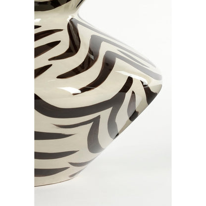 Stratt Vase - H38 x Ø21 cm - Ceramic - Black, White