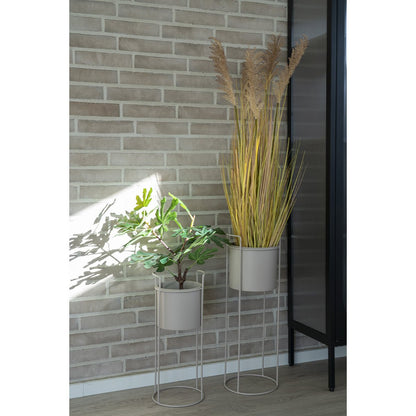 Rabo Flower Stand - Support à fleurs, acier, sable, lot de 2