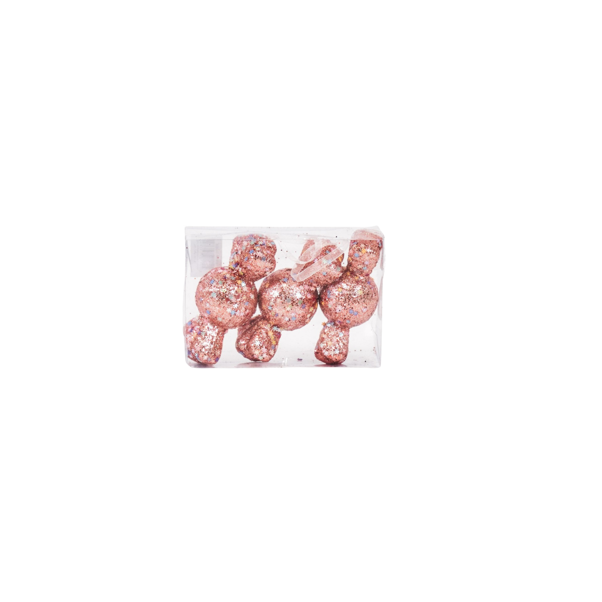 Kersthangers- 3 Toffee Candy Foam-Roze/Disco Dip- S3-6x13c