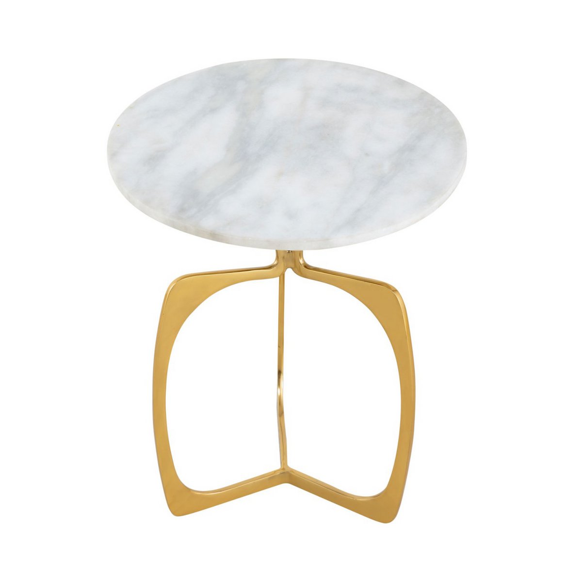 Luxe Ronde Bijzettafel van Marmer & Aluminium – Zilver/Zwart of Goud/Wit – Ø45 x H56 cm
