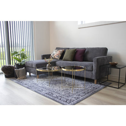 Venezia Coffee Table - Brass-colored steel with glass, Ø70x40 cm