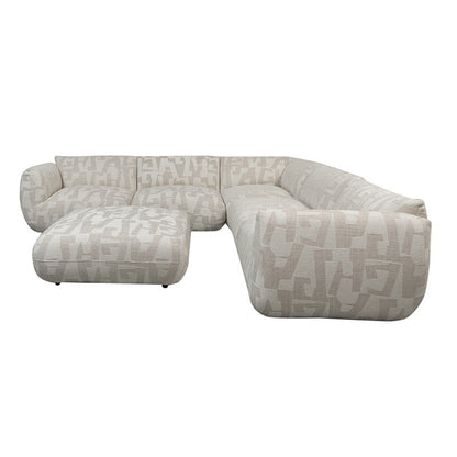 Canapé d'angle 6 places + canapé ottoman Bank Amsterdam White Glyphs