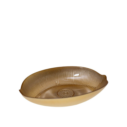 Aulica Ovale Schaal Golden Eye – Luxe Glazen Schaal met Gouden Accent |woon-meubel.nl