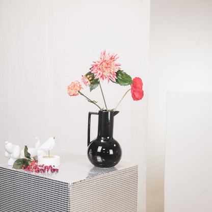 Vase - Pichet - Céramique - Noir - 17,5x17,5x27,5cm