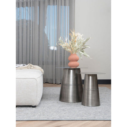 Salontafel Comterra - 49 x 49 cm - Zinc |woon-meubel.nl