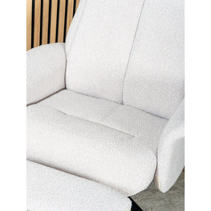 Relaxfauteuil Bindy + Hocker – Bouclé – Naturel | woon-meubel.nl