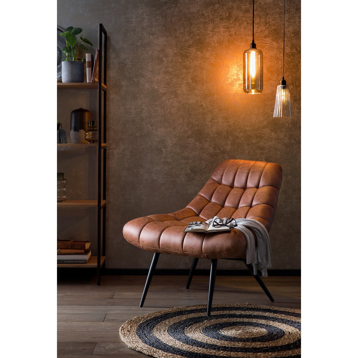 Fauteuil XXL kunstleer lichtbruin |woon-meubel.nl