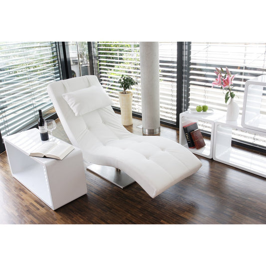 Relax ligbed wit kunstleer look |woon-meubel.nl