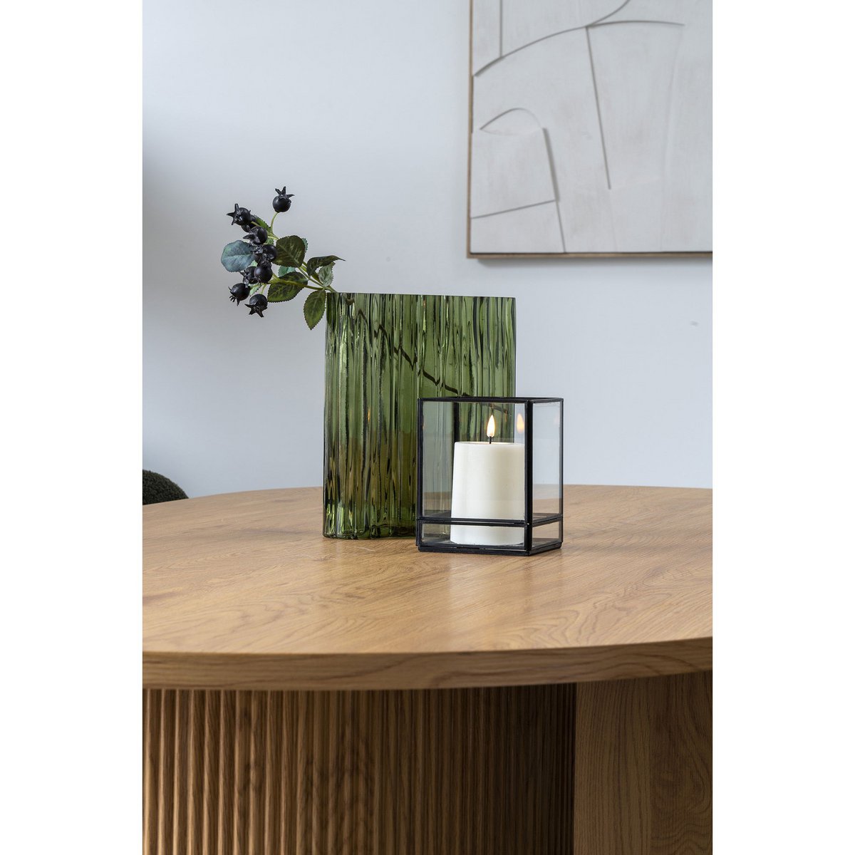 Vaas - Gerookt groen, glas |woon-meubel.nl