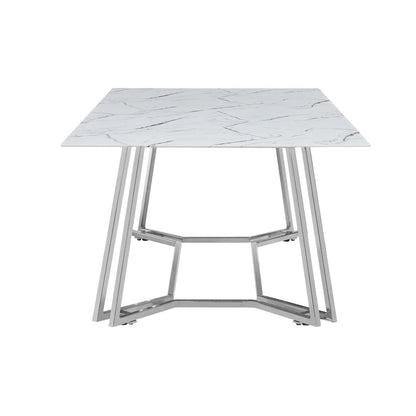 Salontafel 110x60 cm  Chique Salontafel met Witte Marmerlook |woon-meubel.nl