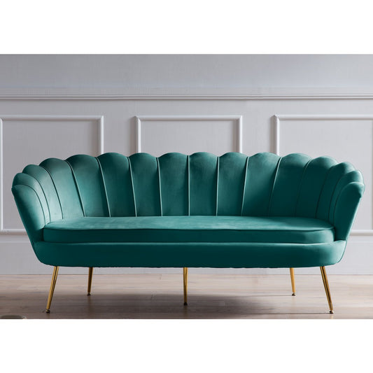 3 zits fluwelen schelpen bank groen |woon-meubel.nl