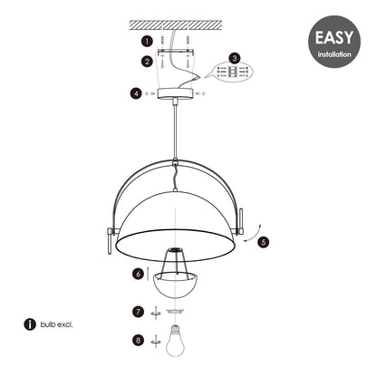 Pendant lamp Fabriq Bow - White - 50x50x148cm