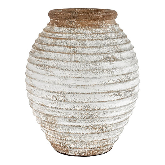 Lomba Decoratiepot - Terracotta pot, bruin/wit, Ø28x35 cm