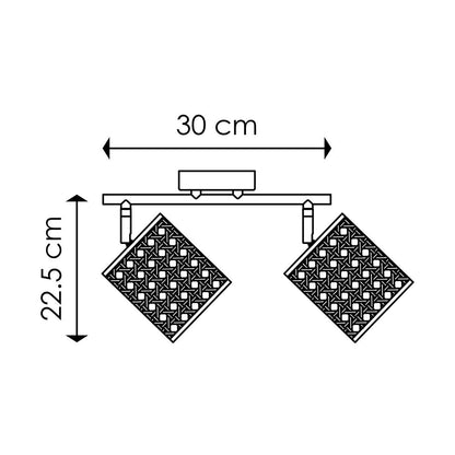 National LED Surface-mounted Spot Rattan 2L - Black