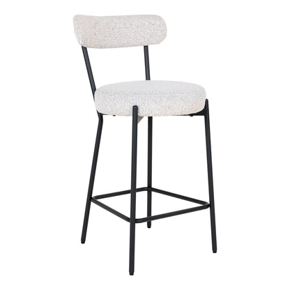 Badalona Counter Chair - Bar stool, white bouclé