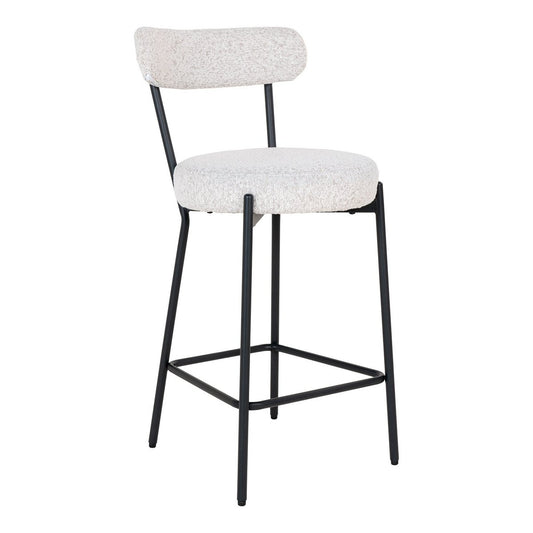 Badalona Counter Chair - Barkruk, wit bouclé