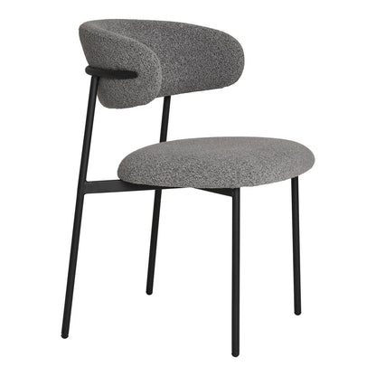 Mira Eetkamerstoel - bouclé grijs - Set van 2 |woon-meubel.nl