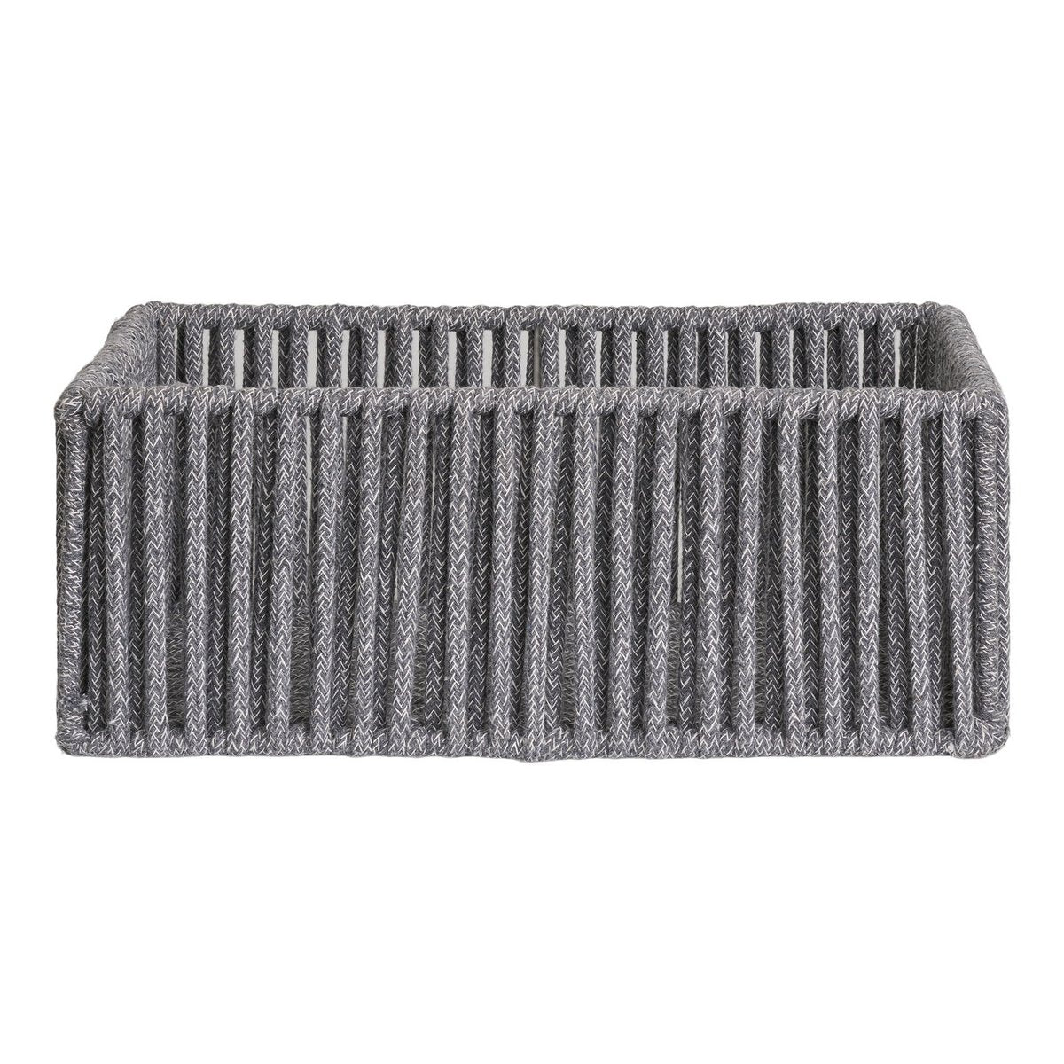 Set of 3 Storage Baskets Gray – Cotton &amp; Metal – House Nordic