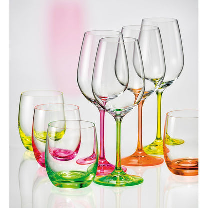 Set van 4 Neon Wijnglazen – Aulica Design Glaswerk |woon-meubel.nl