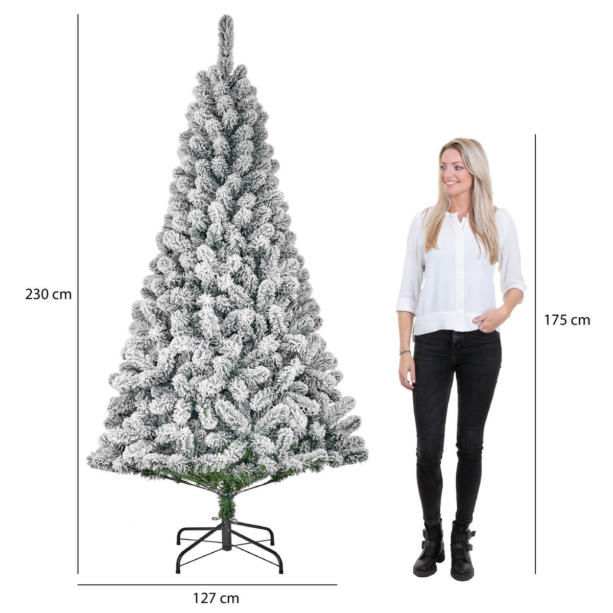 Millington Kunstkerstboom - H230 x Ø127 cm - Groen Frosted