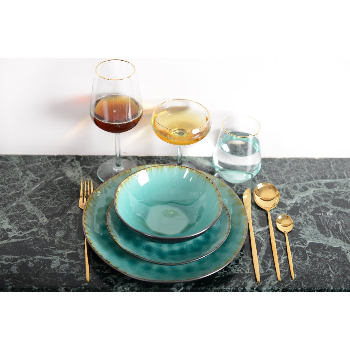 Groene Platte dinerbord Ø27,5 cm |woon-meubel.nl