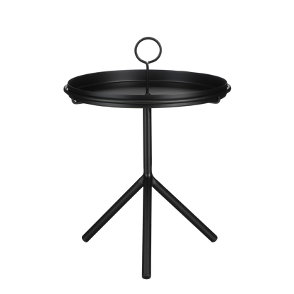 Aston Bijzettafel met Afneembaar Dienblad - H40 x Ø31 cm, Zwart|woon-meubel.nl