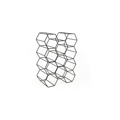 Wine rack - Metal - Black - 11 bottles - 43x31x16cm