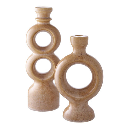 Candle holder - Brown, Ceramic