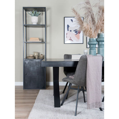 Vakkenkast Cil 200 x 55 cm - Zwart Mangohout | woon-meubel.nl