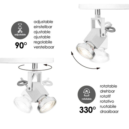LED Surface-mounted spotlight Cali 4 - incl. dimmable LED lamp - steel