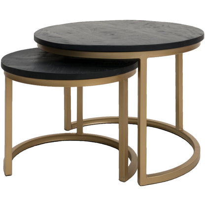 Bart coffee table - Set of 2 - Black top - Gold