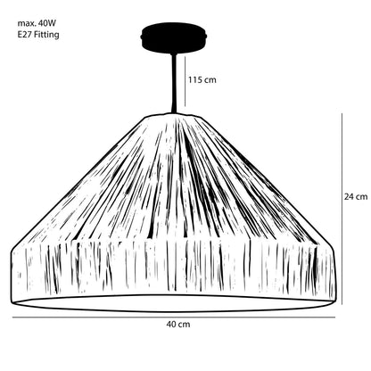 Elisa Hanglamp Lichtbruin Raffia - H24 x Ø40 cm |woon-meubel.nl