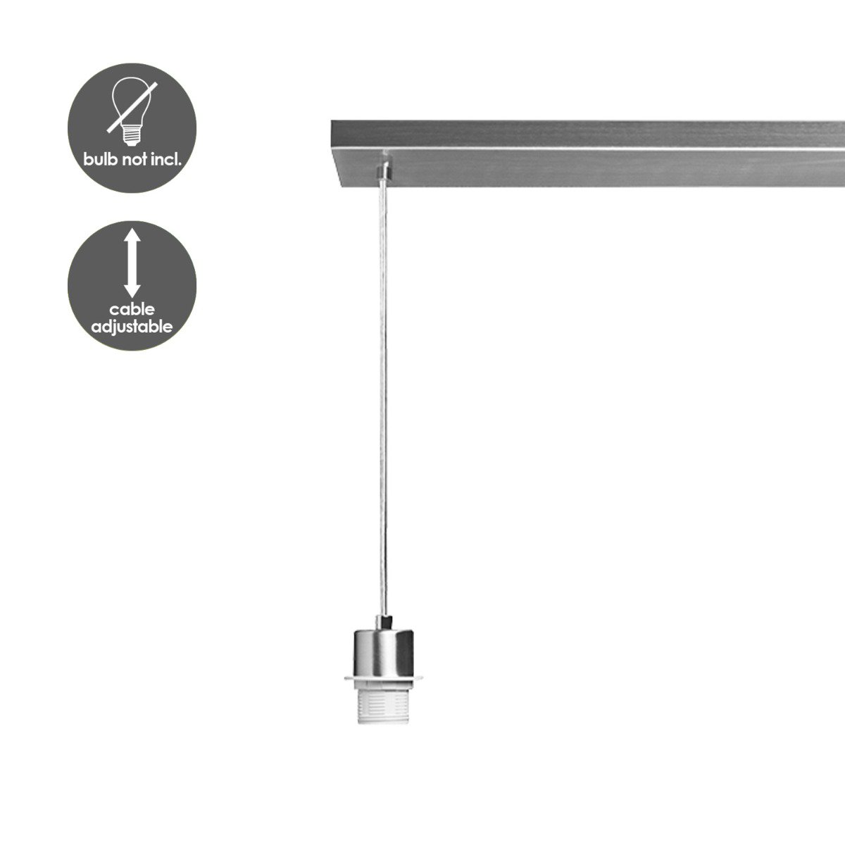 Hanglamp Beam 3L, E27, zwart Lampenkap, 25cm