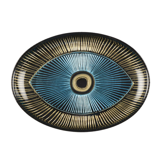 Aulica Ovale Oog-schaal – Goud – Luxe Glazen Presentatieschaal |woon-meubel.nl