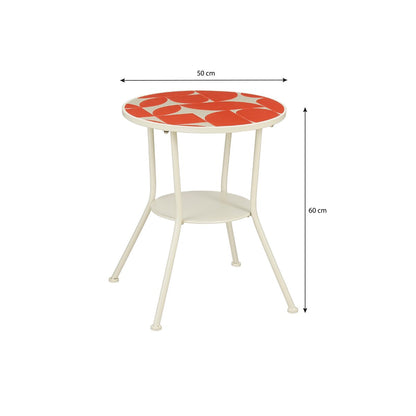 Bologna Bijzettafel Buiten Rood - Metaal - H60 x Ø50 cm |woon-meubel.nl
