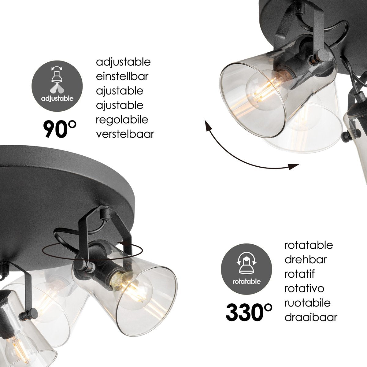 LED Opbouwspot Edge 3 - Rond - dimbare - zwart