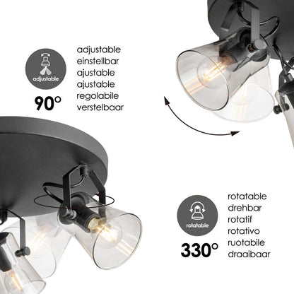 LED Opbouwspot Edge 3 - Rond - dimbare - zwart|woon-meubel.nl