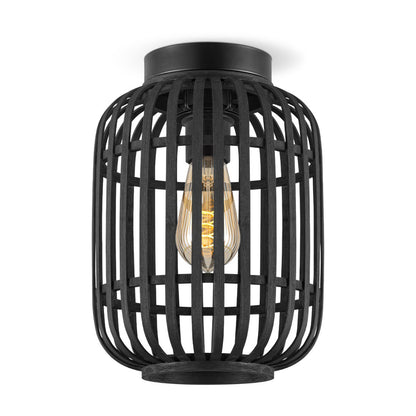 Ceiling lamp with bamboo shade 21.5 x 21.5 x 30 cm