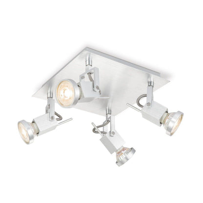Surface-mounted spotlight Cali V4 - incl. dimmable LED lamp - steel