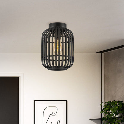 Ceiling lamp with bamboo shade 21.5 x 21.5 x 30 cm