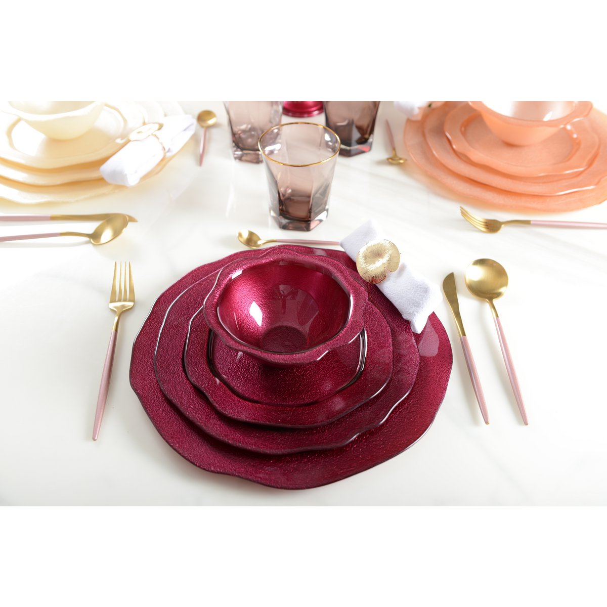 Fuchsia Serveerbord – 32,5 cm – Glas – Bloemvorm – Luxe Tafelaccessoire |woon-meubel.nl