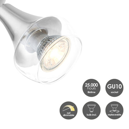 LED Surface-mounted spotlight Vaya 4 - incl. dimmable LED lamp - steel