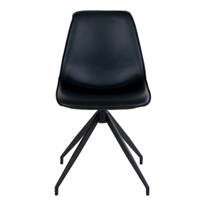 Monaco Dining Chair with Knob - Black - set of 2
