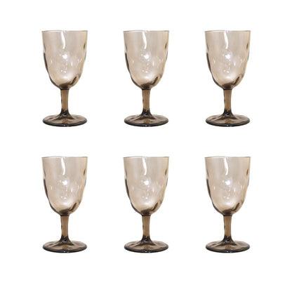 Set van 6 Acryl Bruine Wijnglazen – Aulica Marie Design |woon-meubel.nl