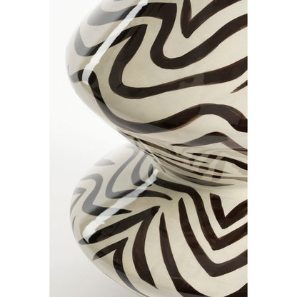 Stratt Vase - H38 x Ø21 cm - Ceramic - Black, White