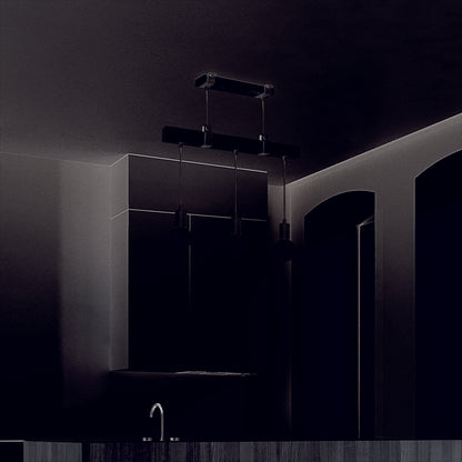 Denton pendant lamp - wood - 60x14x128cm